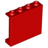 Red Panel 1 x 4 x 3 with Side Supports - Hollow Studs