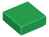 Green Tile 1 x 1 with Groove