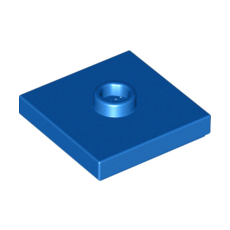 Blue Plate, Modified 2 x 2 with Groove and 1 Stud in Center (Jumper)