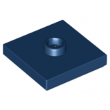 Dark Blue Plate, Modified 2 x 2 with Groove and 1 Stud in Center (Jumper)