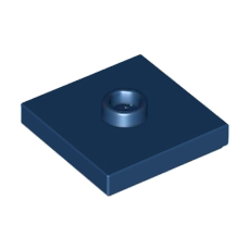 Dark Blue Plate, Modified 2 x 2 with Groove and 1 Stud in Center (Jumper)