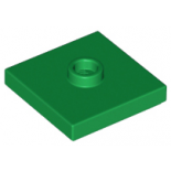 Green Plate, Modified 2 x 2 with Groove and 1 Stud in Center (Jumper)