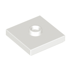 White Plate, Modified 2 x 2 with Groove and 1 Stud in Center (Jumper)
