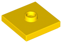 Yellow Plate, Modified 2 x 2 with Groove and 1 Stud in Center (Jumper)