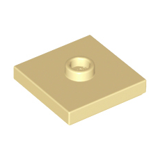 Tan Plate, Modified 2 x 2 with Groove and 1 Stud in Center (Jumper)
