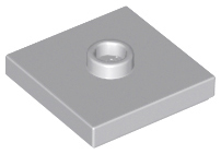 Light Bluish Gray Plate, Modified 2 x 2 with Groove and 1 Stud in Center (Jumper)
