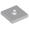 Light Bluish Gray Plate, Modified 2 x 2 with Groove and 1 Stud in Center (Jumper)