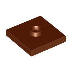 Reddish Brown Plate, Modified 2 x 2 with Groove and 1 Stud in Center (Jumper)