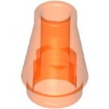 Trans-Orange Cone 1 x 1 with Top Groove