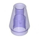 Trans-Purple Cone 1 x 1 with Top Groove