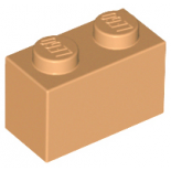 Medium Nougat Brick 1 x 2