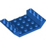 Blue Slope, Inverted 45 6 x 4 Double with 4 x 4 Cutout and 3 Holes