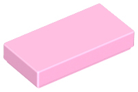 Bright Pink Tile 1 x 2 with Groove