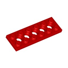 Red Technic, Plate 2 x 6 with 5 Holes