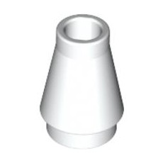 White Cone 1 x 1 with Top Groove