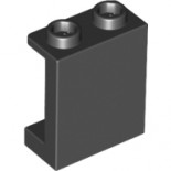 Black Panel 1 x 2 x 2 with Side Supports - Hollow Studs