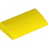 Yellow Slope, Curved 2 x 4 x 2/3 No Studs with Bottom Tubes