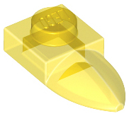 Trans-Yellow Plate, Modified 1 x 1 with Tooth Horizontal