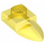 Trans-Yellow Plate, Modified 1 x 1 with Tooth Horizontal