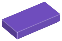 Dark Purple Tile 1 x 2 with Groove