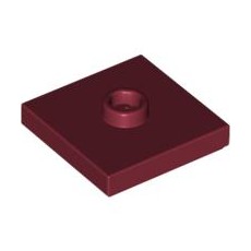 Dark Red Plate, Modified 2 x 2 with Groove and 1 Stud in Center (Jumper)