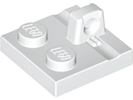 White Hinge Plate 2 x 2 Locking with 1 Finger on Top