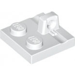 White Hinge Plate 2 x 2 Locking with 1 Finger on Top