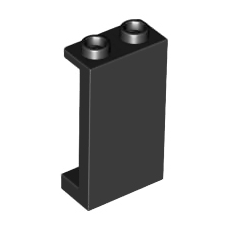 Black Panel 1 x 2 x 3 with Side Supports - Hollow Studs