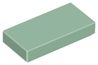 Sand Green Tile 1 x 2 with Groove