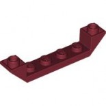 Dark Red Slope, Inverted 45 6 x 1 Double with 1 x 4 Cutout