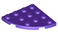 Dark Purple Plate, Round Corner 4 x 4