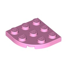 Bright Pink Plate, Round Corner 3 x 3