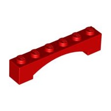 Red Brick, Arch 1 x 6 Raised Arch