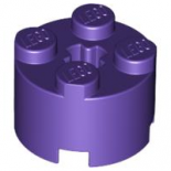Dark Purple Brick, Round 2 x 2 with Axle Hole