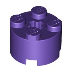 Dark Purple Brick, Round 2 x 2 with Axle Hole