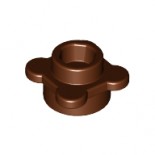 Reddish Brown Plate, Round 1 x 1 with Flower Edge (4 Knobs)