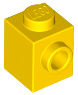 Yellow Brick, Modified 1 x 1 with Stud on 1 Side