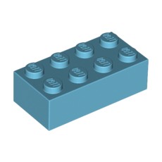 Medium Azure Brick 2 x 4