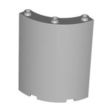 Light Bluish Gray Cylinder Quarter 4 x 4 x 6