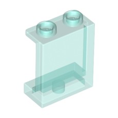 Trans-Light Blue Panel 1 x 2 x 2 with Side Supports - Hollow Studs