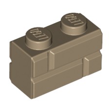 Dark Tan Brick, Modified 1 x 2 with Masonry Profile (Brick Profile)