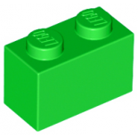 Bright Green Brick 1 x 2