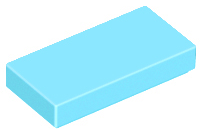Medium Azure Tile 1 x 2 with Groove