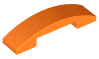 Orange Slope, Curved 4 x 1 Double No Studs