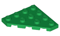 Green Wedge, Plate 4 x 4 Cut Corner