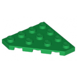 Green Wedge, Plate 4 x 4 Cut Corner