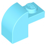 Medium Azure Slope, Curved 2 x 1 x 1 1/3 with Recessed Stud