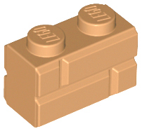 Medium Nougat Brick, Modified 1 x 2 with Masonry Profile