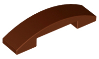 Reddish Brown Slope, Curved 4 x 1 Double No Studs