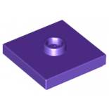 Dark Purple Plate, Modified 2 x 2 with Groove and 1 Stud in Center (Jumper)